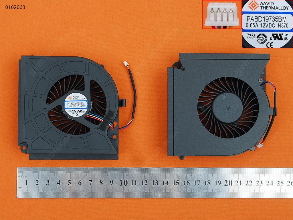 Picture of New Replacement CPU Cooling Fan For MSI 17AX GT73 GT75VR N370 N390 N369 N371(For CPU fan,Original) PABD19735BM 0.65A 12V DC-N370 Layout