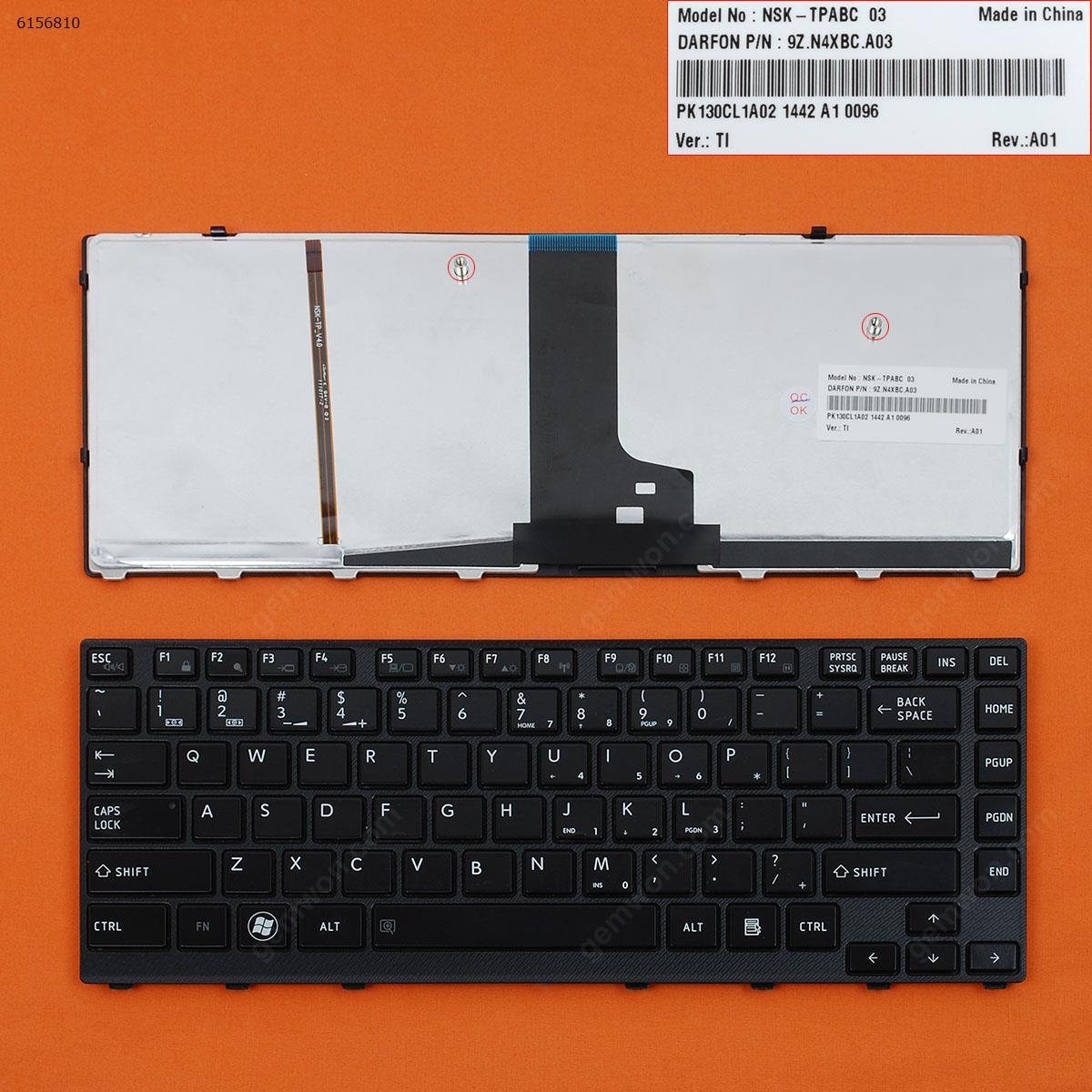 Picture of New Replacement Laptop Keyboard For TOSHIBA Satellite M640 M645 E305 BLACK FRAME GLOSSY Backlit US Layout