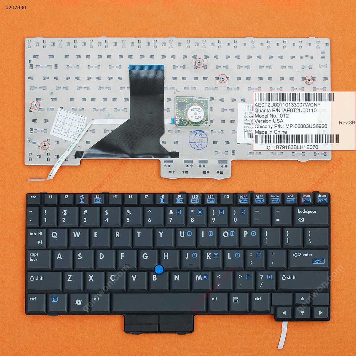 Picture of New Replacement Laptop Keyboard For HP 2530P BLACK(Without FRAME,Without foil,With pint stick) US Layout