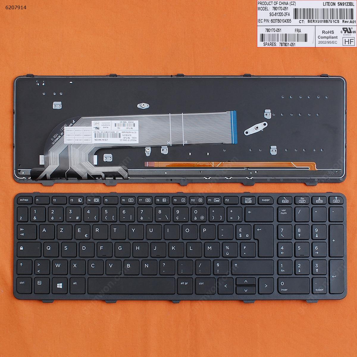 Picture of New Replacement Laptop Keyboard For HP ProBook 450 G0 450 G1 455 G1 BLACK FRAME BLACK (Backlit,WIN8) FR Layout