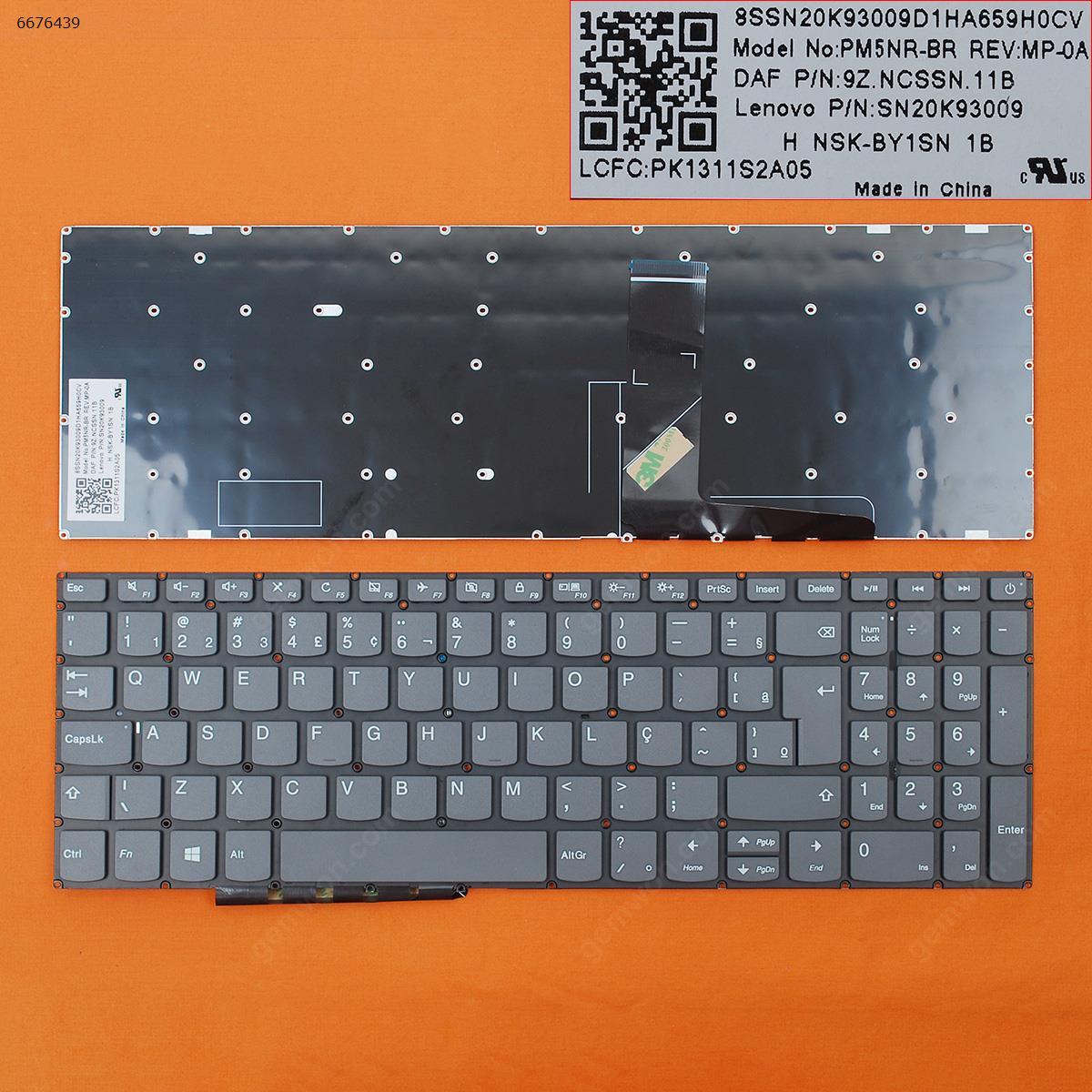 Picture of New Replacement Laptop Keyboard For Lenovo IdeaPad 320-15ABR 320-15IAP 320-15AST 320-15IKB 320-15ISK GRAY win8(Without FRAME) BR Layout
