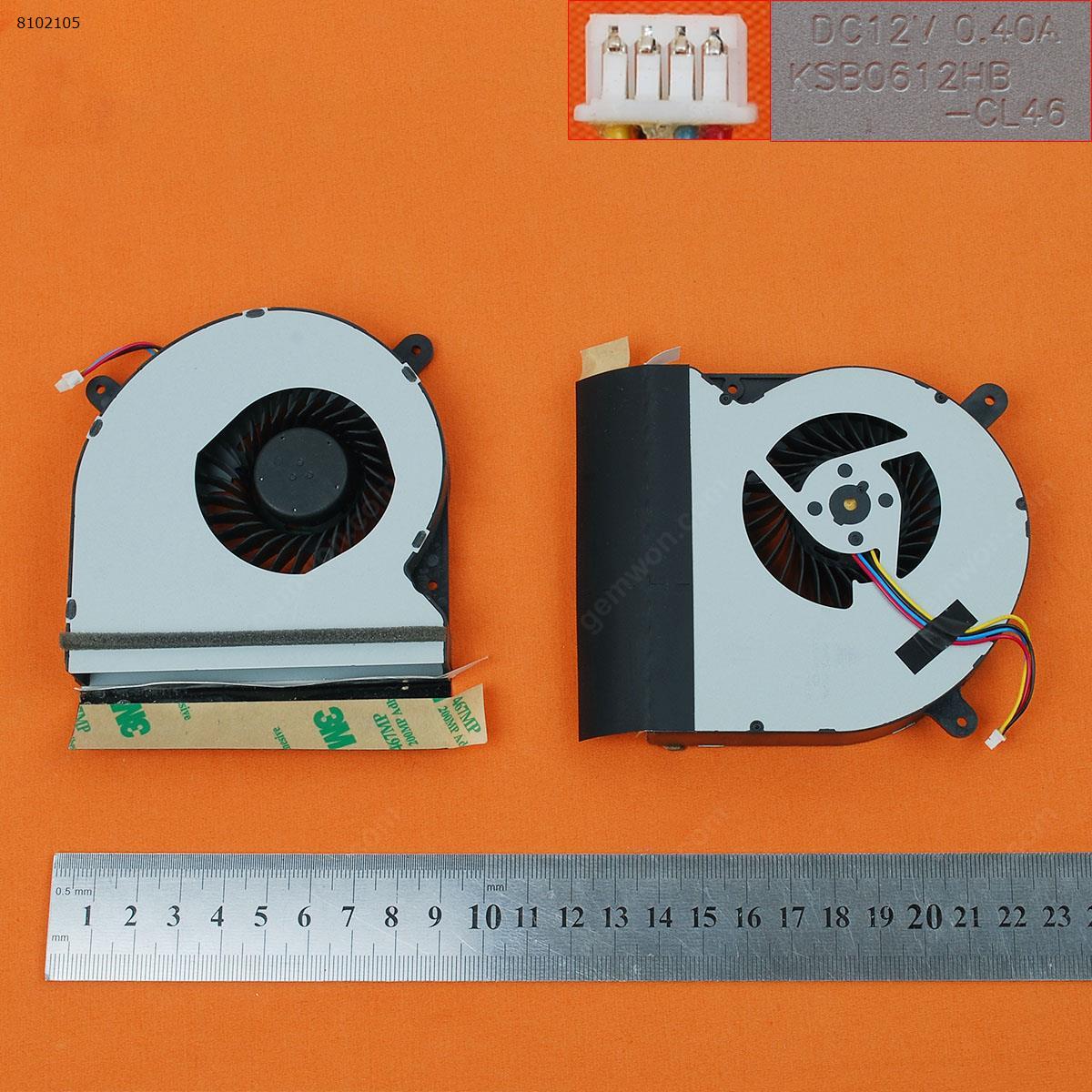 Picture of New Replacement CPU Cooling Fan For ASUS G750 G750JW G750J KSB0612HB-CL46 12V 0.4A(For GPU fan,Original,Thick,Verison 1) KSB0612HB-CL46 12V 0.4A Layout