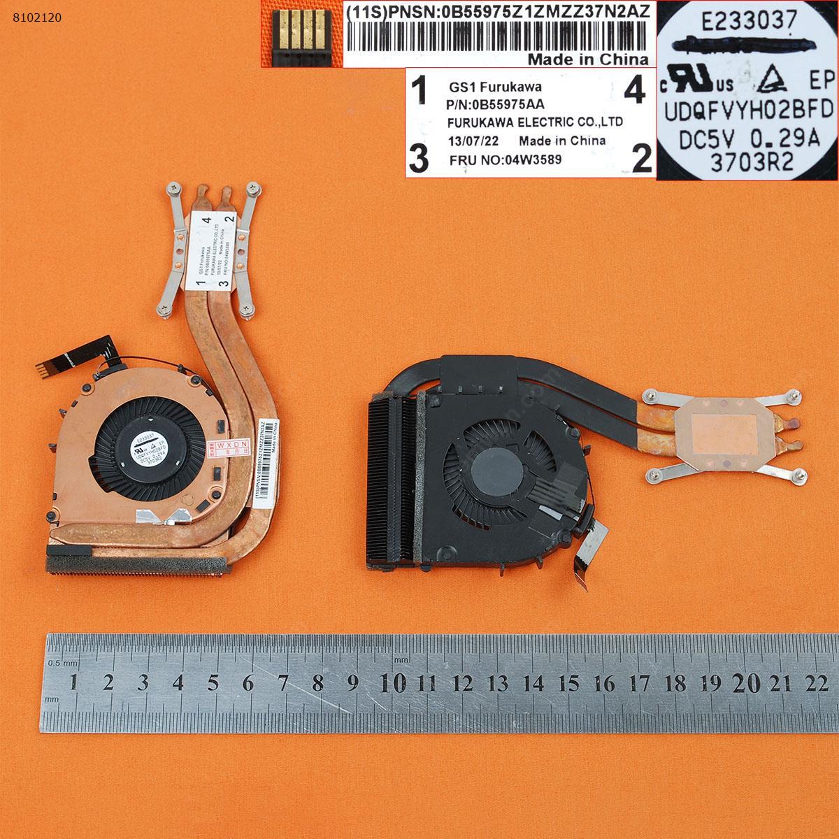 Picture of New Replacement CPU Cooling Fan For ThinkPad X1 Carbon 04W3589(Fan + Heatsink) 04W3589    0B55975AA   UDQFVYH02BFD Layout