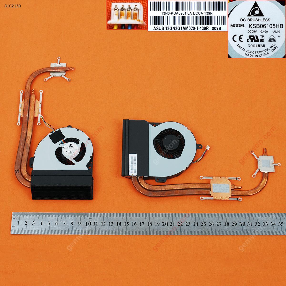 Picture of New Replacement CPU Cooling Fan For ASUS X53S K53S A53S X53E P53SJ(Heatsink ) KSB06105HB-AL10 Layout