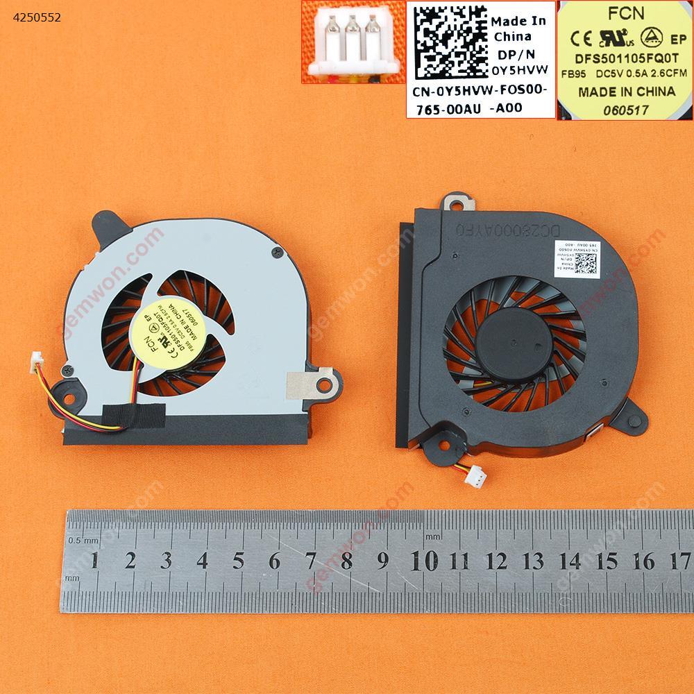 Picture of New Replacement CPU Cooling Fan For DELL Inspiron 15R 5520 5525 7520 VOSTRO 3560 V3560(With Cover,version 1,Original) AB07005HX12E300   MF60120V1-C530-G99    0Y5HVW    DFS501105FQ0T     DC28000AYF0 Layout