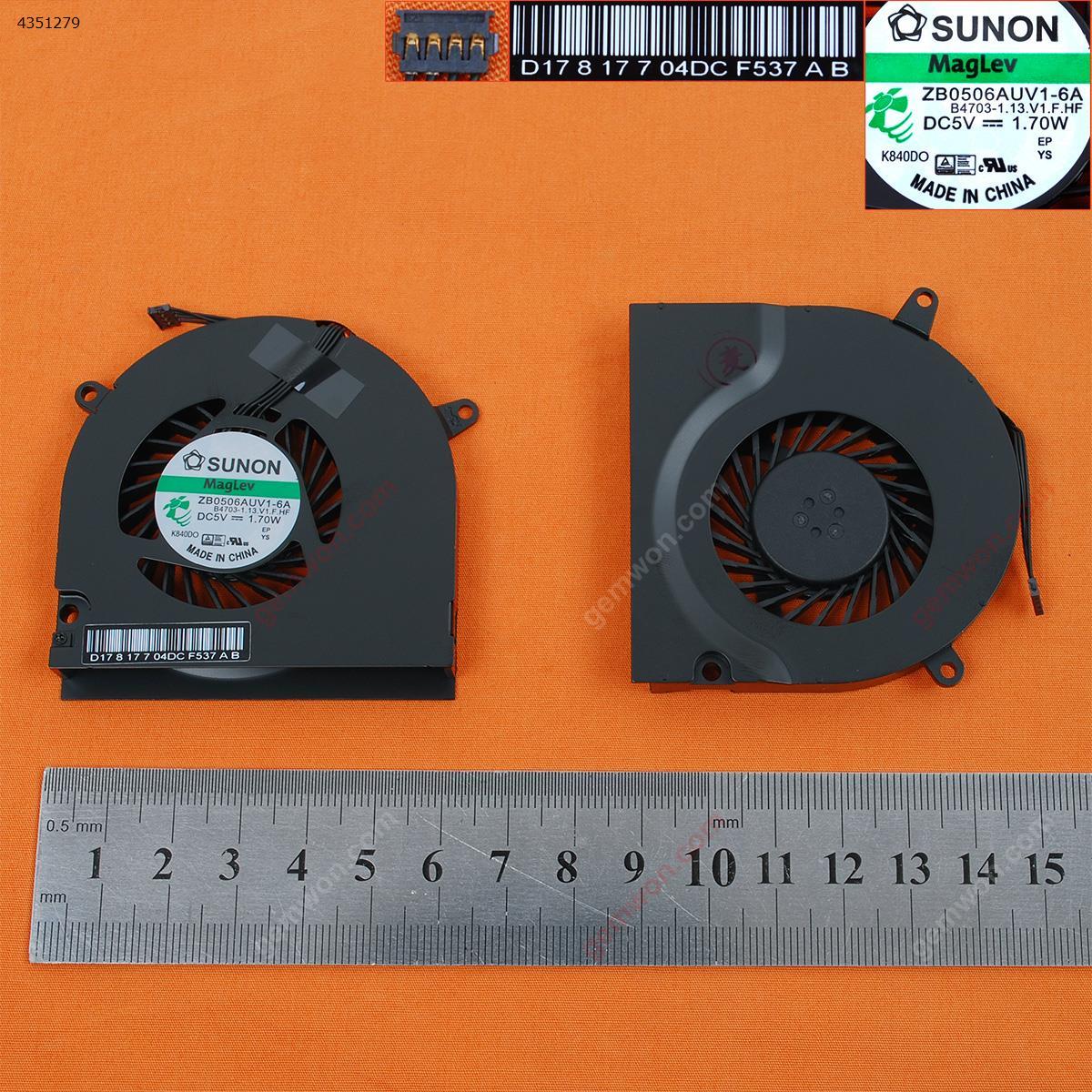 Picture of New Replacement CPU Cooling Fan For APPLE Macbook PRO A1278 13" Unibody(Original) GC057514VH-A(1.0W)   ZB0506AUV1-6A Layout