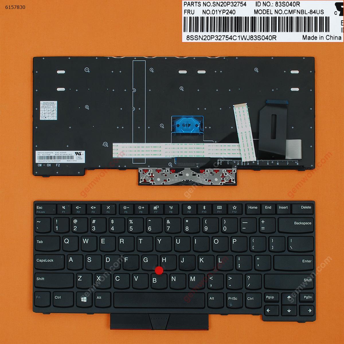 Picture of New Replacement Laptop Keyboard For Lenovo Thinkpad T480S BLACK FRAME BLACK(With Point stick,Win8 ) US Layout