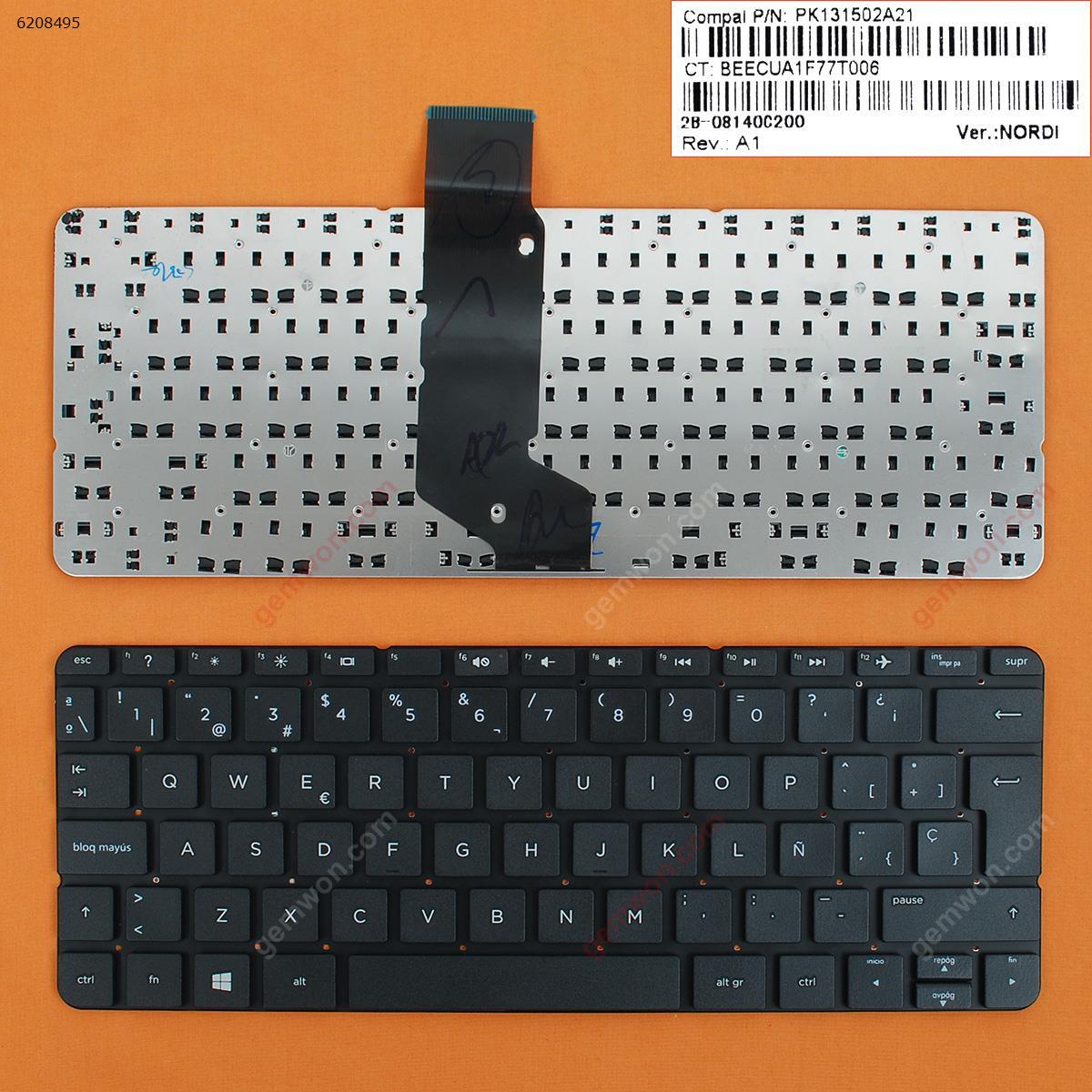 Picture of New Replacement Laptop Keyboard For HP Pavilion 11-N BLACK (Without FRAME,Win8) SP Layout