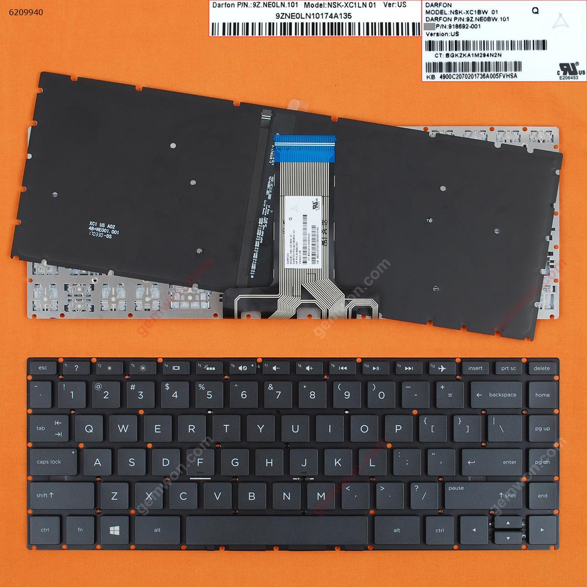 Picture of New Replacement Laptop Keyboard For HP Pavilion 14-BS 14-BS000 14-BS100 14-BS500 BLACK (Backlit,Without FRAME,WIN8) US Layout