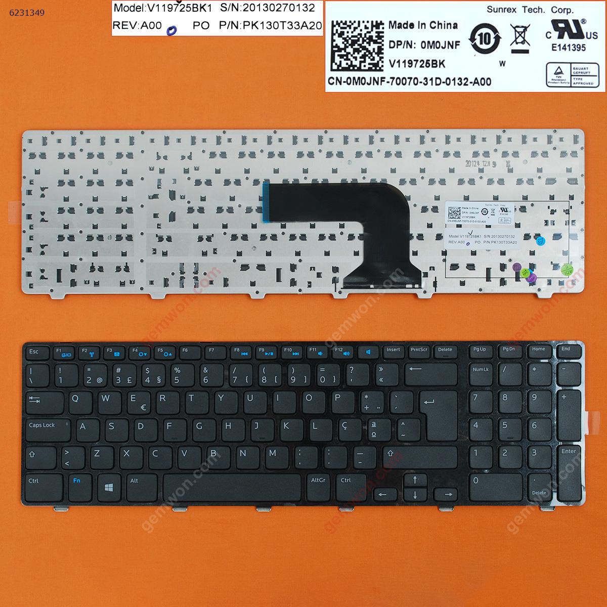 Picture of New Replacement Laptop Keyboard For Dell Inspiron 17R-5721 3721 GLOSSY FRAME BLACK (For Win8) PO Layout