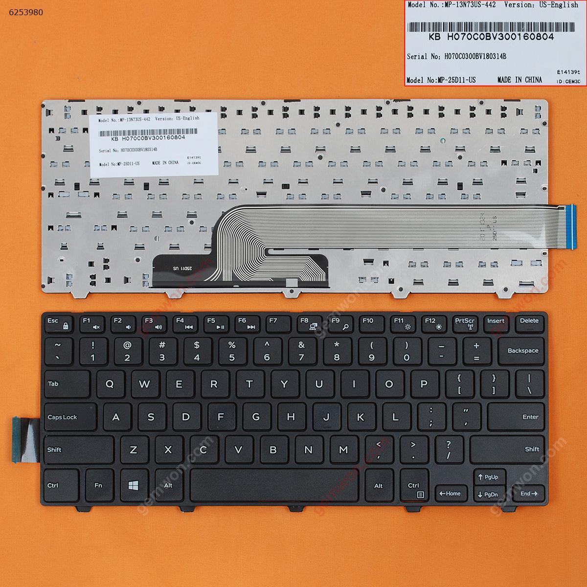 Picture of New Replacement Laptop Keyboard For DELL Inspiron 14-3000 5447 5442 5445 7447 Series BLACK FRAME BLACK (With foil,OEM,For Win8) US Layout
