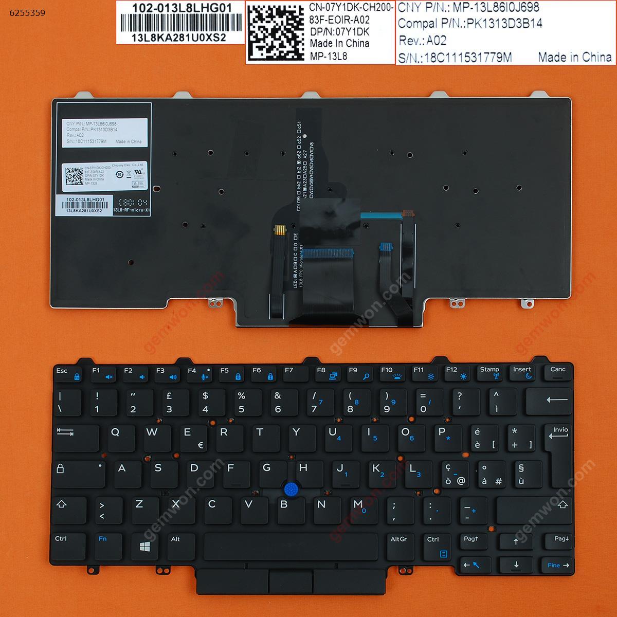 Picture of New Replacement Laptop Keyboard For DELL E5450 E7450 BLACK (Backlit,With Point stick,For Win8) IT Layout
