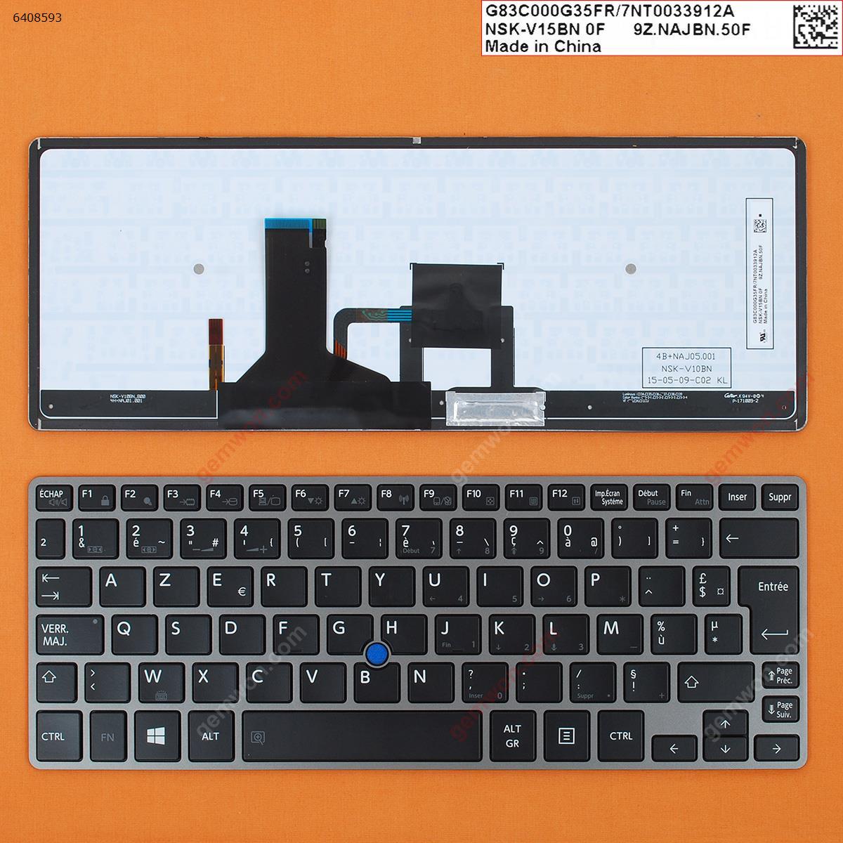 Picture of New Replacement Laptop Keyboard For TOSHIBA Z30 GRAY FRAME BLACK(Backlit,For Win8,With Point stick) FR Layout