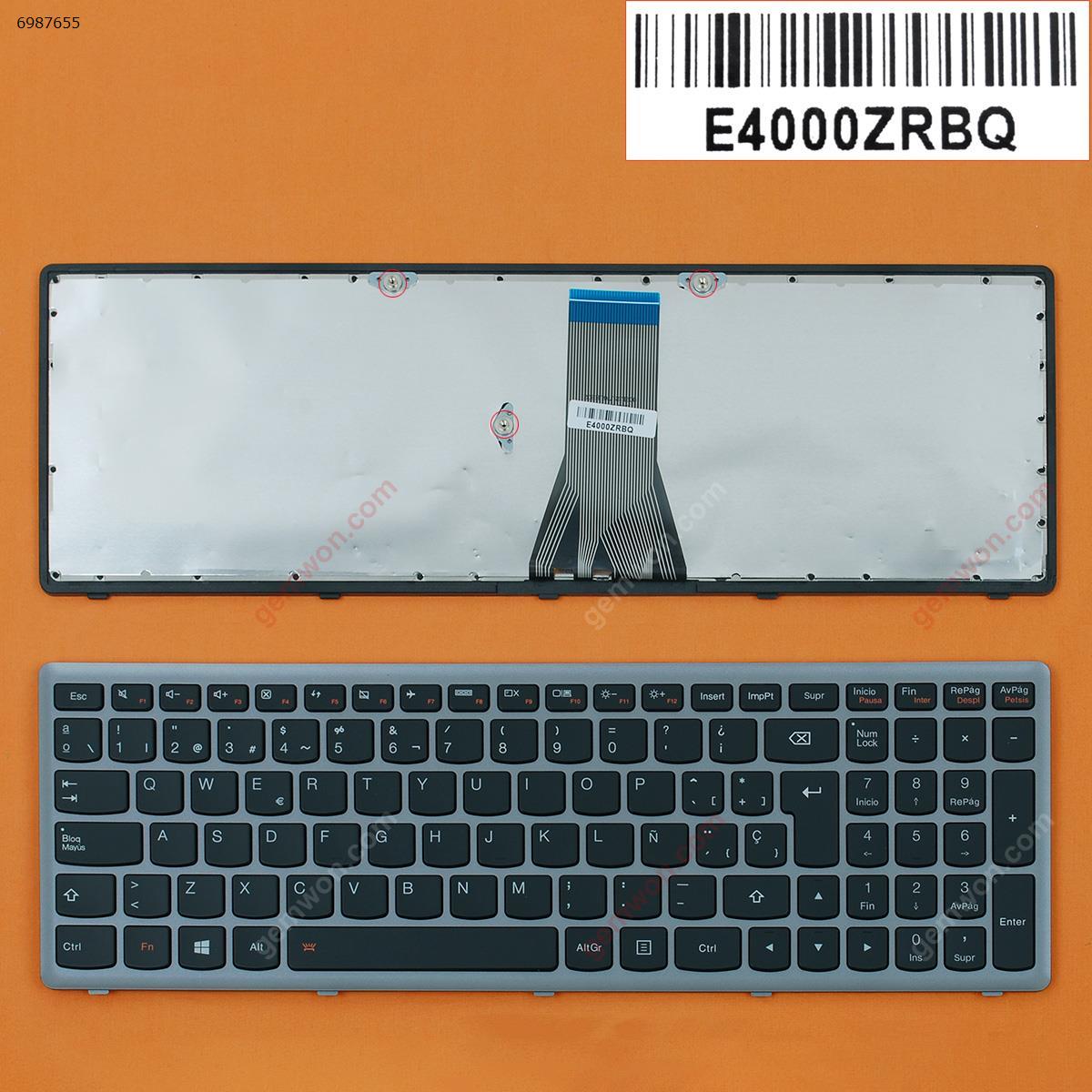 Picture of New Replacement Laptop Keyboard For LENOVO G500S S500 flex 15 SILVER FRAME BLACK (For Win8) SP Layout