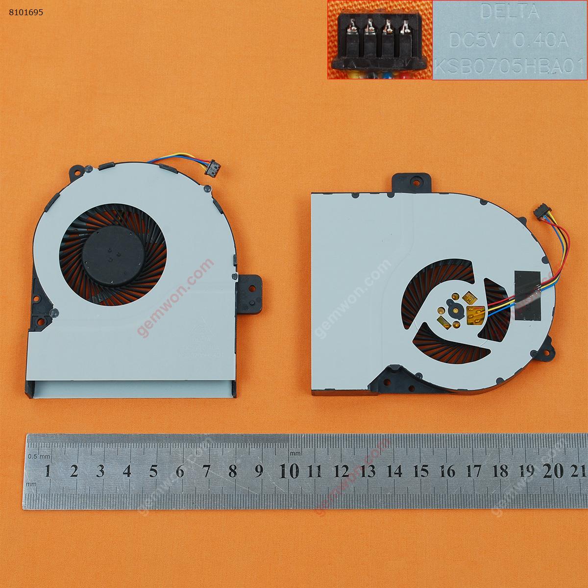 Picture of New Replacement CPU Cooling Fan For ASUS X751 X751M X751MA X751L X751LD X751LB 4pin 5V 0.4A(Original) KSB0705HBA01 Layout