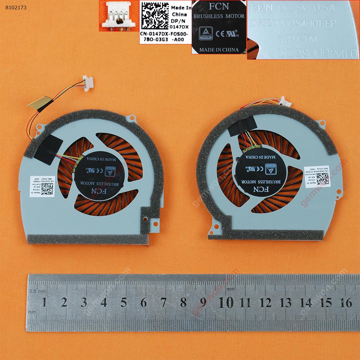 Picture of New Replacement CPU Cooling Fan For DELL Inspiron 15R 7566 7567 7000(CPU + GPU Fan,Original) 0147DX   DFS2000054H0T   0NWW0W   DFS541105FC0T Layout