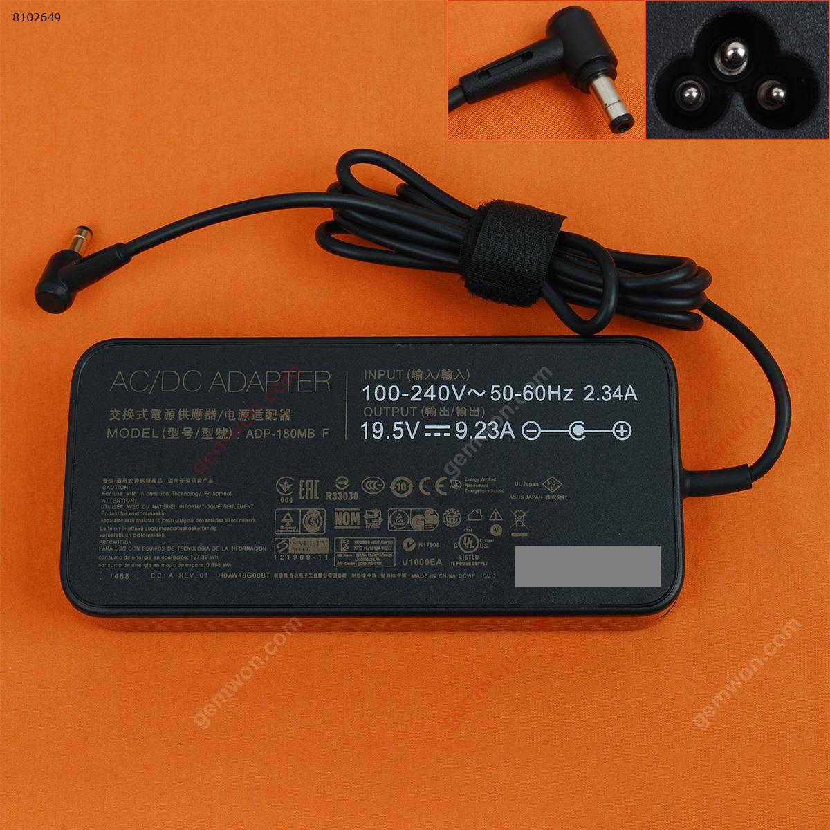 Picture of Asus G75VW G75VW-DH71 G75VW-DS71 19.5V 9.23A 180W 5.5*2.5mm PSU (Quality：A+) 