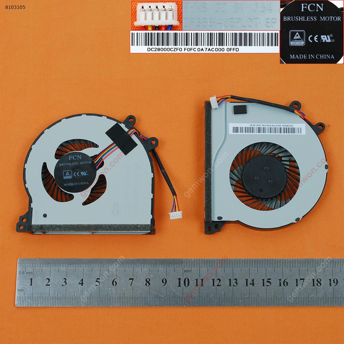 Picture of New Replacement CPU Cooling Fan For Lenovo IdeaPad 310 Series 310-15ISK 310-15ABR(Original) DFS561405PL0T     DC28000CZF0 Layout