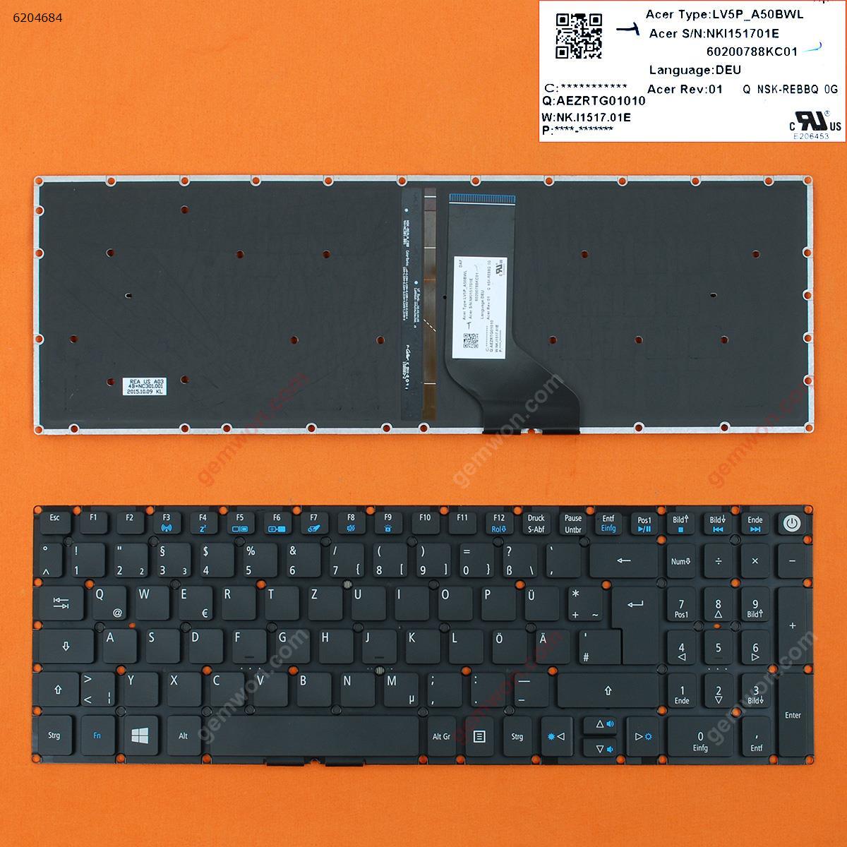 Picture of New Replacement Laptop Keyboard For Acer Aspire E5-722 E5-772 V3-574G E5-573T E5-573 E5-573G E5-573T E5-532G BLACK (Win 8,Backlit) GR Layout