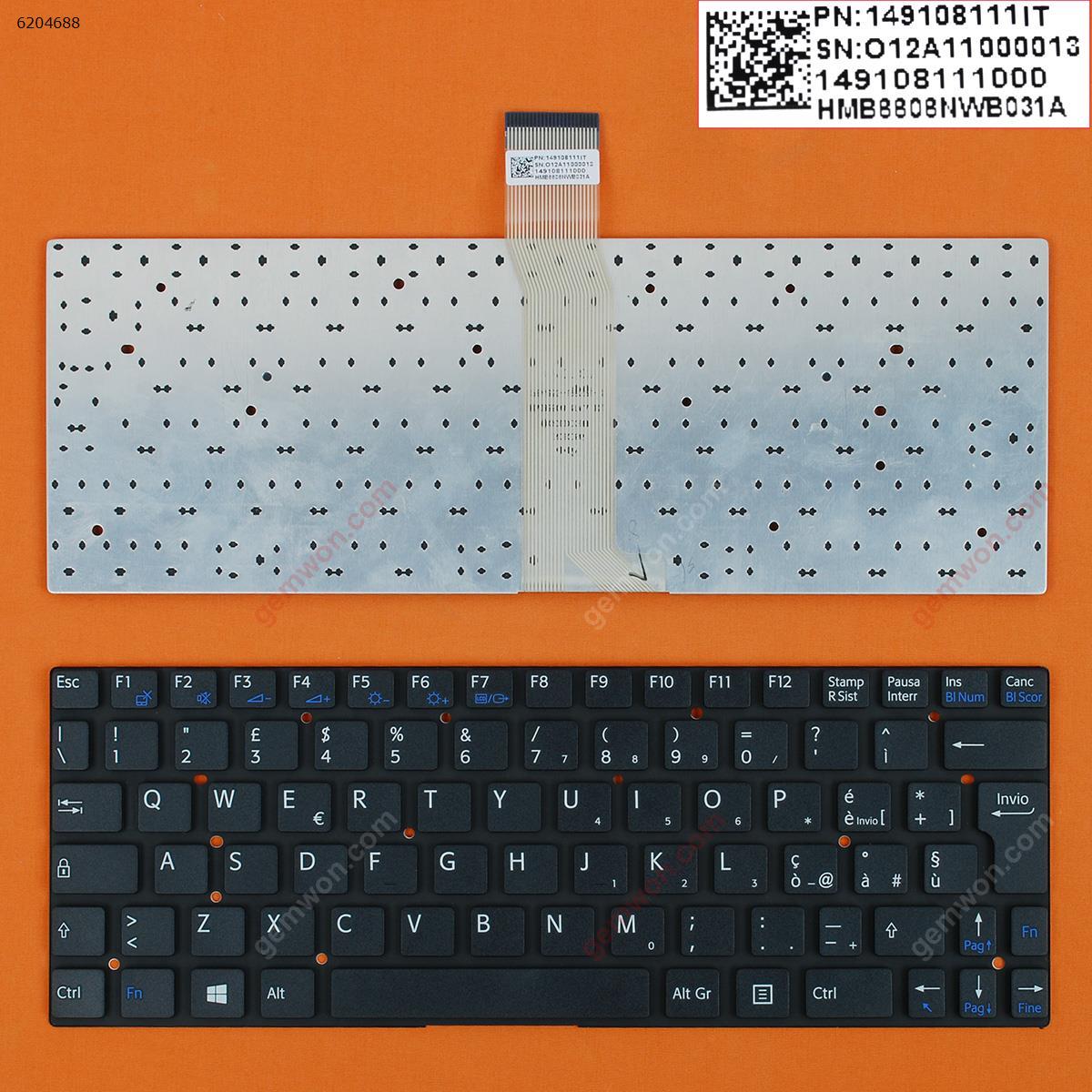 Picture of New Replacement Laptop Keyboard For SONY SVT11 BLACK(without FRAME)WIN8 IT Layout