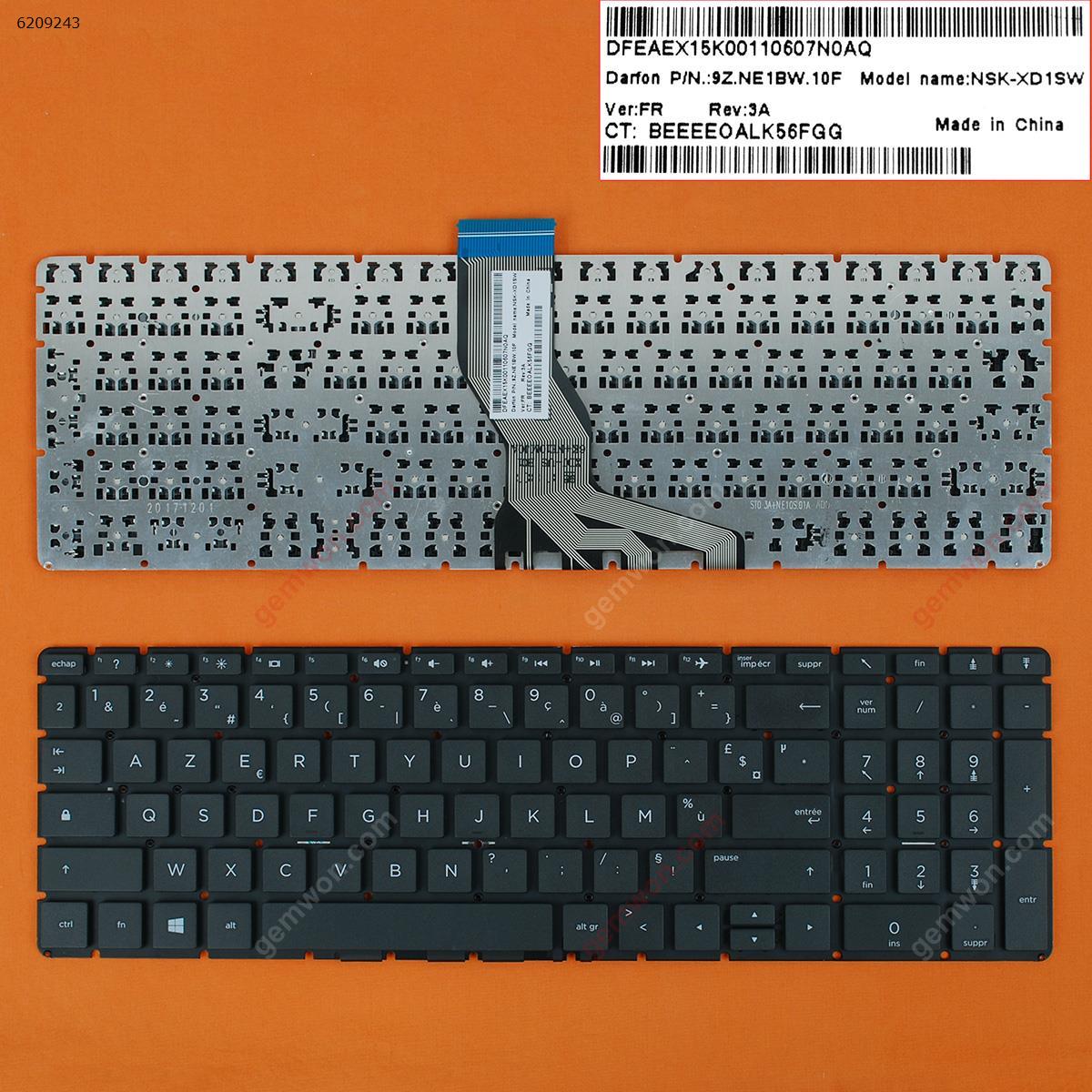 Picture of New Replacement Laptop Keyboard For HP Pavilion 15-BS BLACK(Without FRAME，Small Enter,WIN8) FR Layout