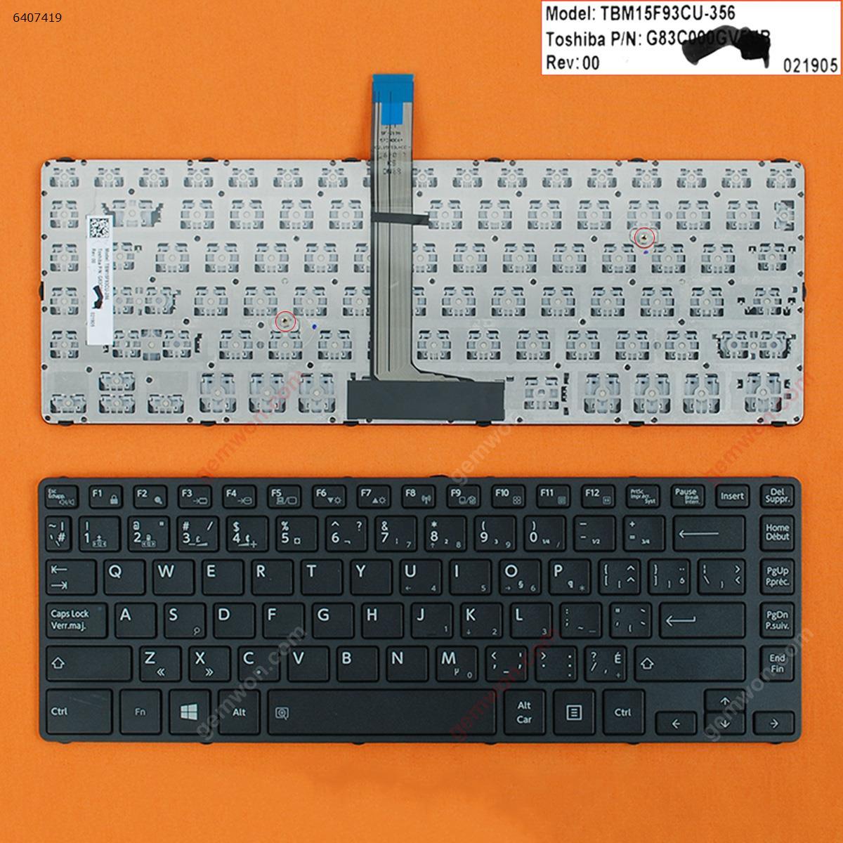 Picture of New Replacement Laptop Keyboard For Toshiba Tecra R40-C BLACK FRAME BLACK WIN8 CA/CF Layout