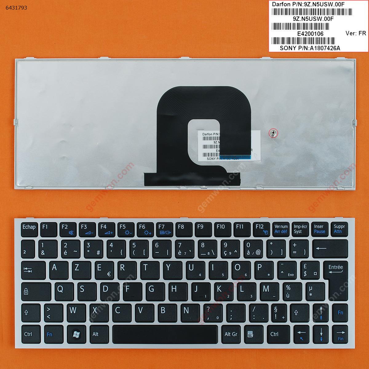 Picture of New Replacement Laptop Keyboard For SONY VPC-YA VPC-YB SILVER FRAME BLACK FR Layout