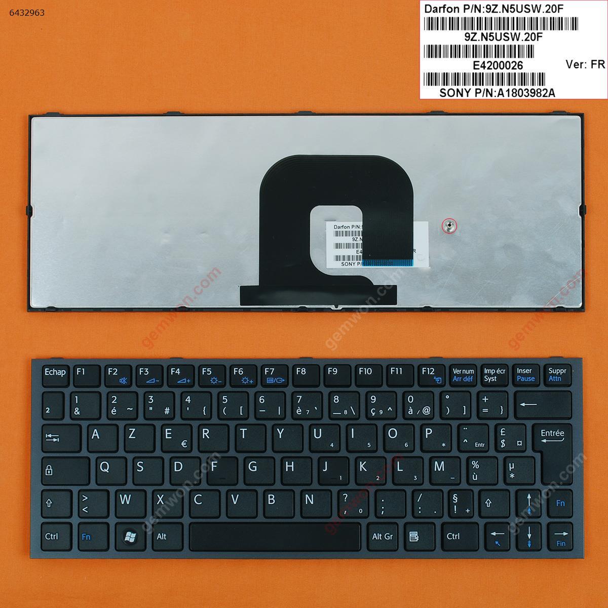 Picture of New Replacement Laptop Keyboard For SONY VPC-YA VPC-YB GRAY FRAME BLACK FR Layout