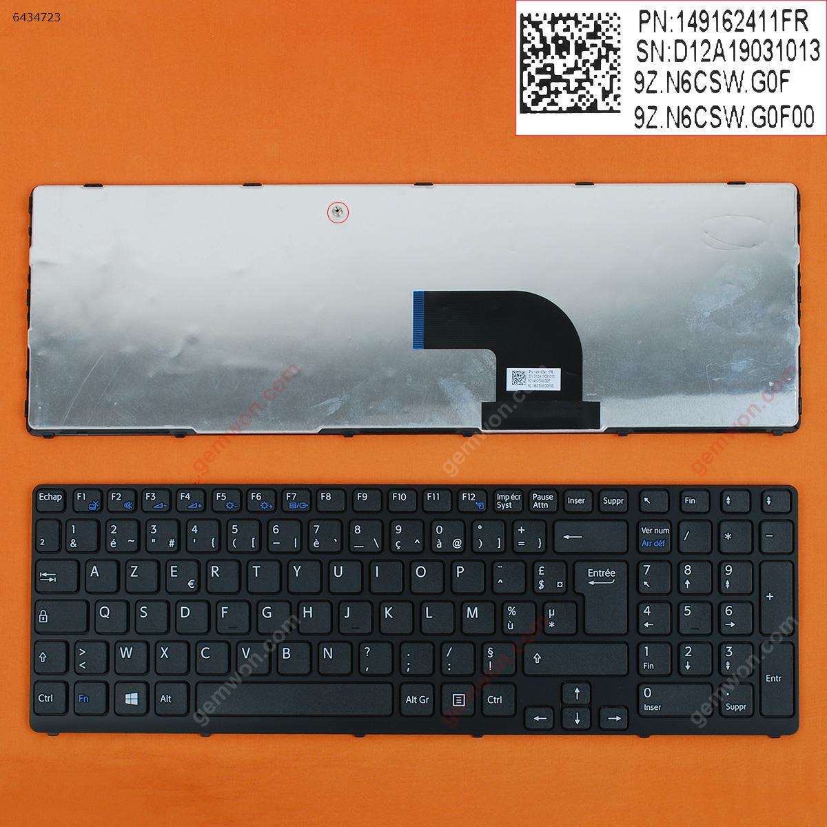 Picture of New Replacement Laptop Keyboard For SONY SVE17 BLACK FRAME BLACK WIN8 FR Layout