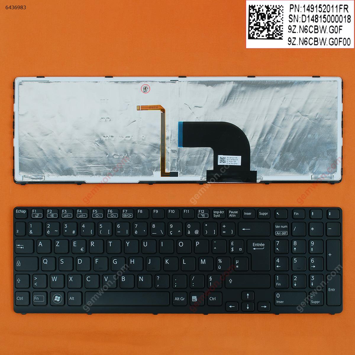 Picture of New Replacement Laptop Keyboard For SONY SVE17 BLACK FRAME BLACK(Backlit) FR Layout