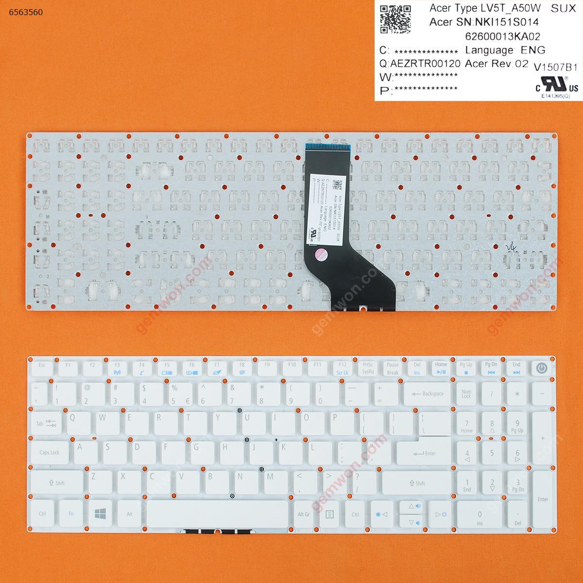 Picture of New Replacement Laptop Keyboard For Acer Aspire E5-722 E5-772 V3-574G E5-573T E5-573 E5-573G E5-573T E5-532G WHITE Win8 US Layout