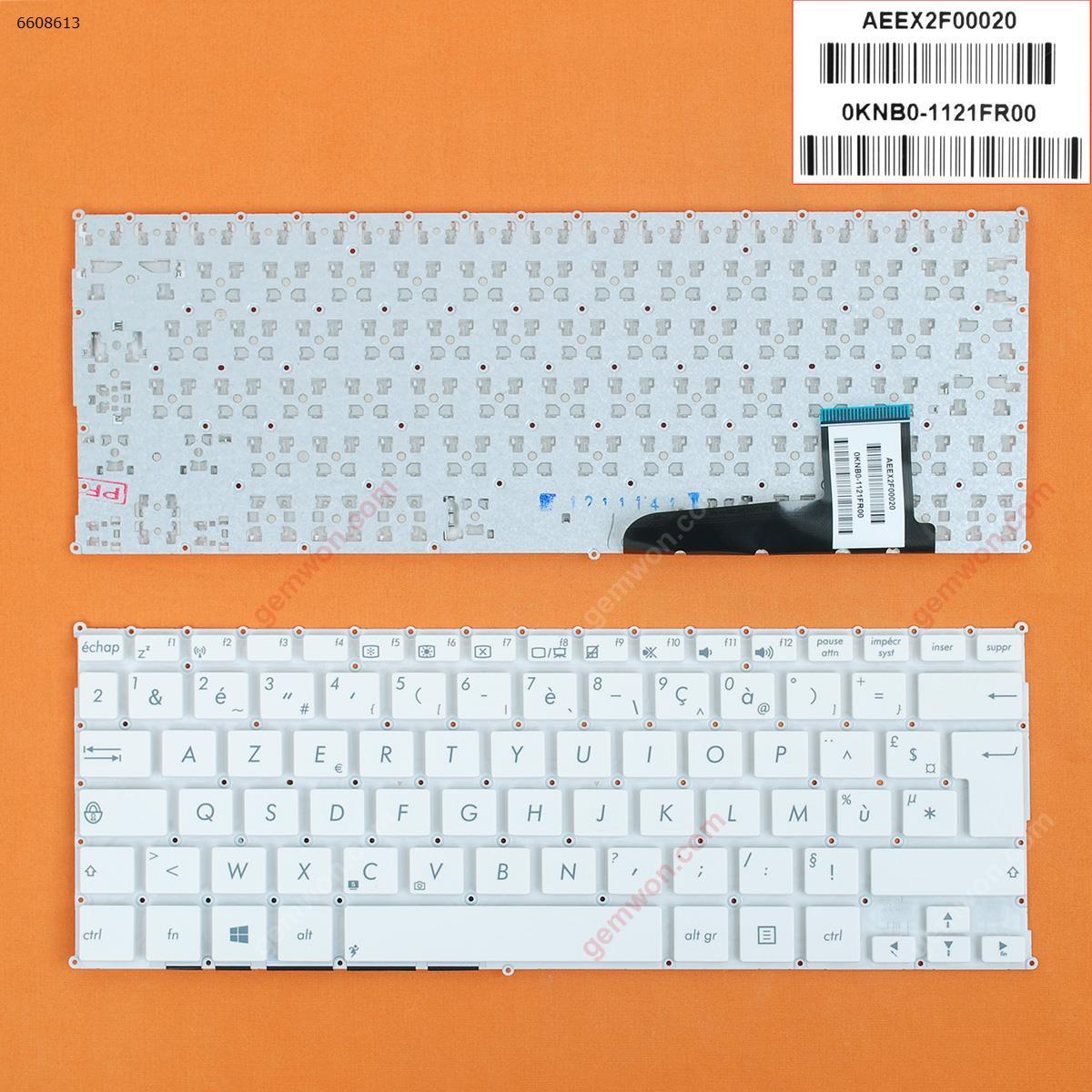 Picture of New Replacement Laptop Keyboard For ASUS X202E S200 WHITE(Compatible with X201E,Without FRAME,without foil,For Win8) FR Layout
