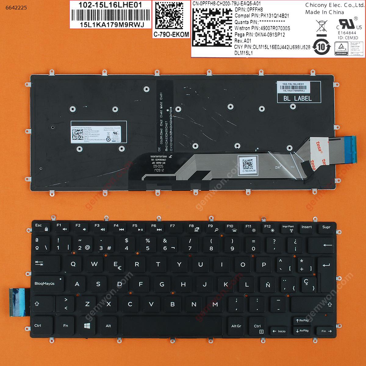 Picture of New Replacement Laptop Keyboard For DELL Inspiron Gaming 14 7466 BLACK(Backlit,Win8) SP Layout