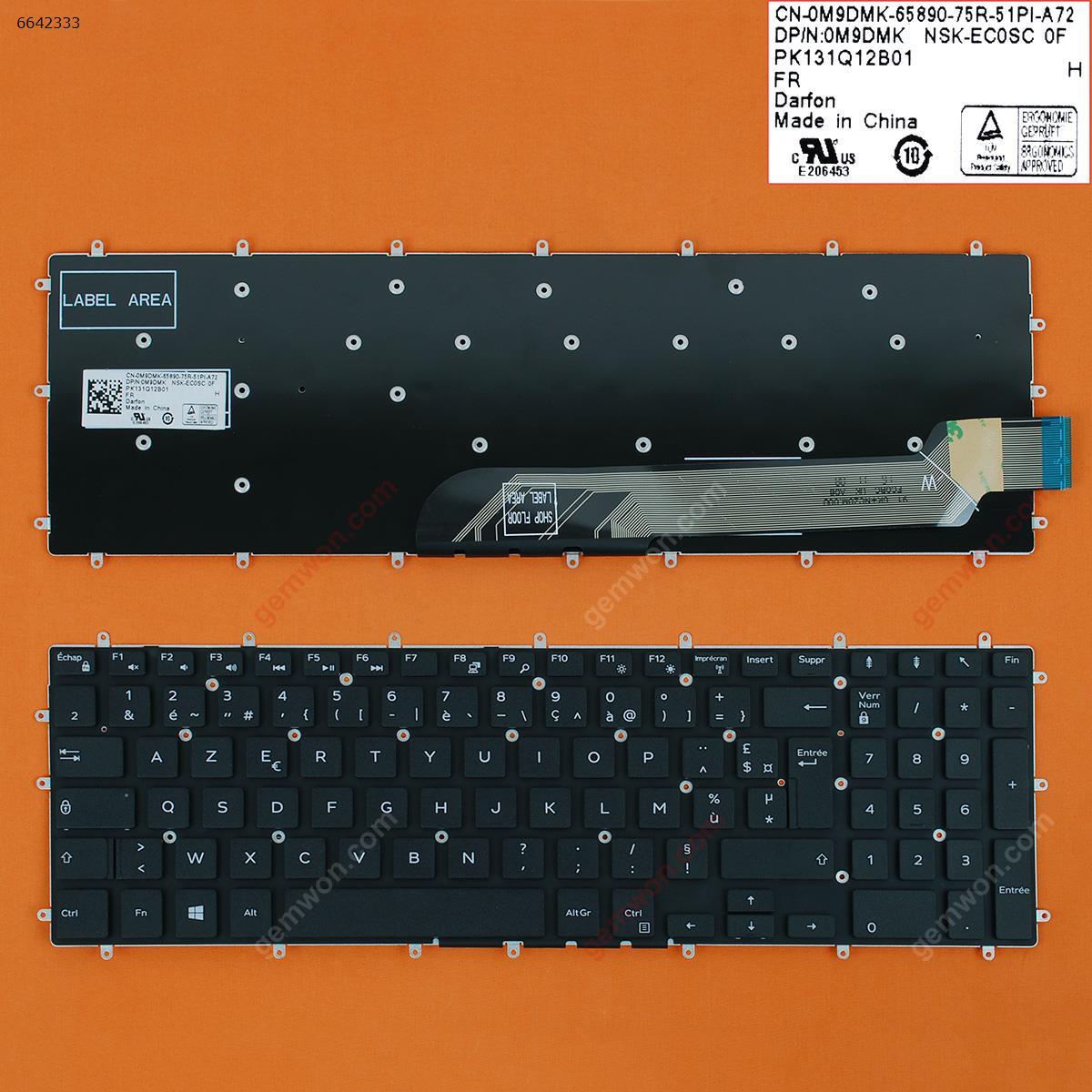 Picture of New Replacement Laptop Keyboard For DELL Inspiron Gaming 15-7566 7567 5567 5568 BLACK （Without FRAME） FR Layout