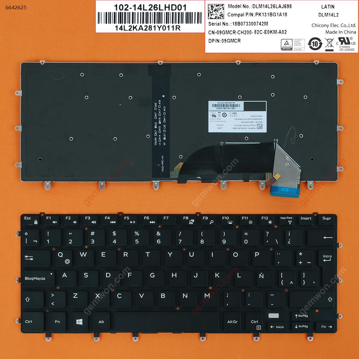 Picture of New Replacement Laptop Keyboard For Dell XPS 15 9550 BLACK(Backlit,Without Frame, Win8) LA Layout