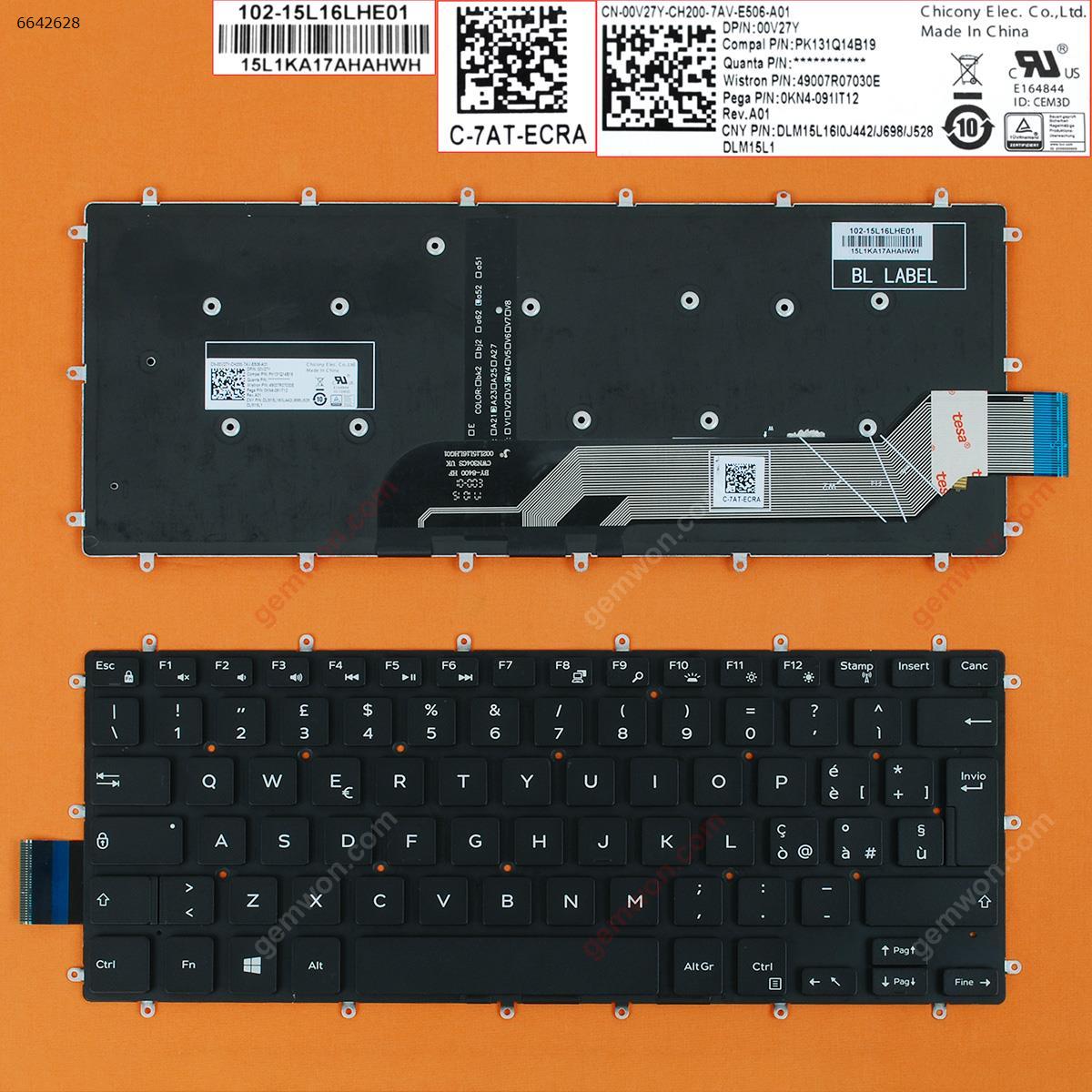 Picture of New Replacement Laptop Keyboard For DELL Inspiron Gaming 14 7466 BLACK(Backlit,Win8) IT Layout