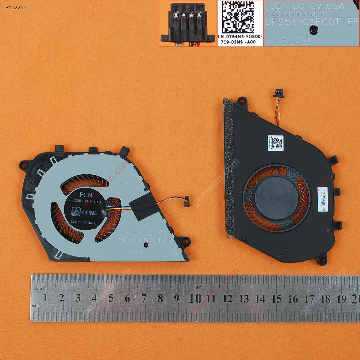 Picture of New Replacement CPU Cooling Fan For DELL Inspiron 15-7000 15 7570(2017 years,Original) 0Y64H5    DFS541105FC0T   023.1009J.0001 Layout