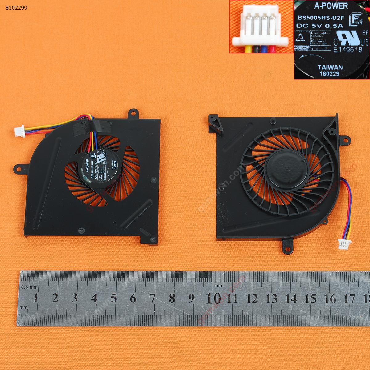 Picture of New Replacement CPU Cooling Fan For MSI GS63VR GS73VR Black Blades(For CPU Fan,Original) BS5005HS-U2F Layout