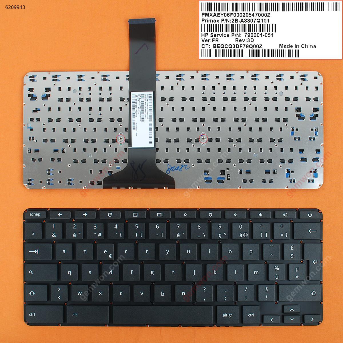 Picture of New Replacement Laptop Keyboard For HP Pavilion Chromebook 11 G3 BLACK FR Layout