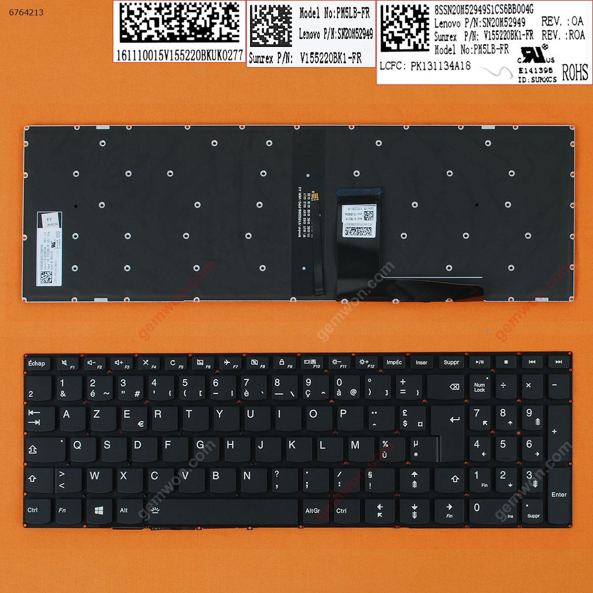 Picture of New Replacement Laptop Keyboard For LENOVO Ideapad 310-15 BLACK win8(Backlit,Without FRAME) FR Layout