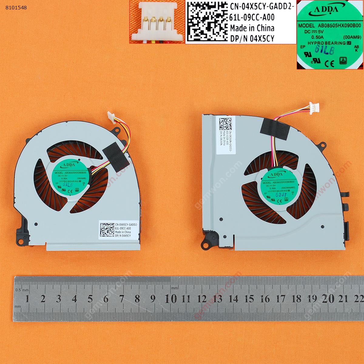 Picture of New Replacement CPU Cooling Fan For DELL Inspiron I5 Ins15P-1548 7000 7557 7559(Left+Right,Original) 0RJX6N 04X5CY DFS201105000T DFS2001053P0T FGLP  FGLQ     AB09005HX090B00    AB08505HX090B00 Layout