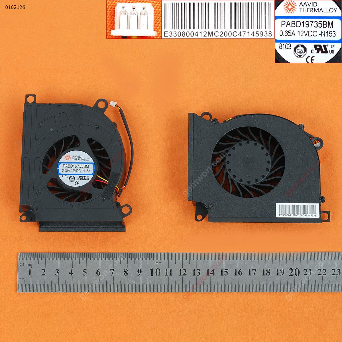 Picture of New Replacement CPU Cooling Fan For MSI GT60 GT70 GX60 GX70(AAVID Brand,Original) PABD19735BM-153 0.65A 12V Layout