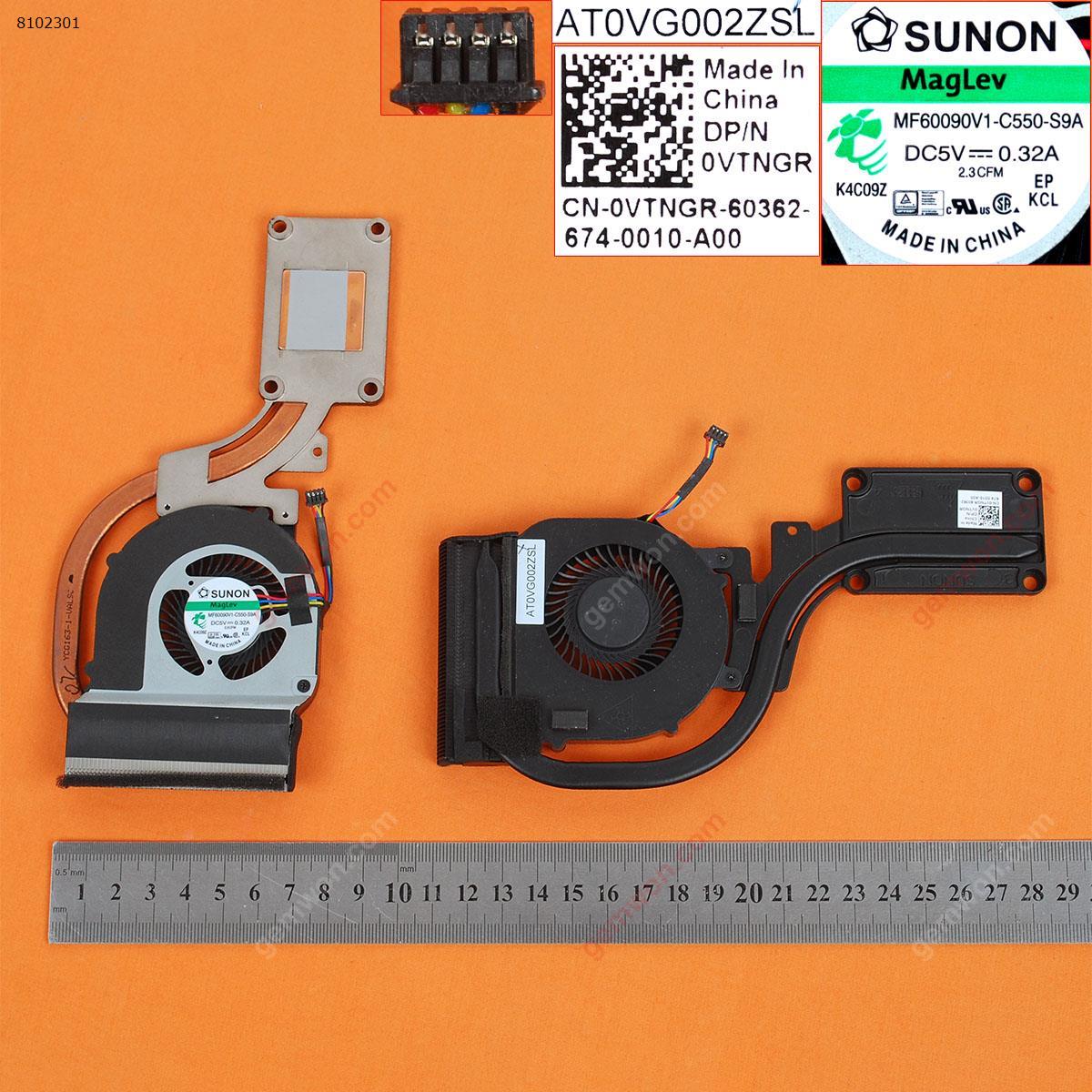 Picture of New Replacement CPU Cooling Fan For DELL Latitude E6440(Integrated graphics,Heatsink ) 0VTNGR      MF60090V1-C550-S9A Layout