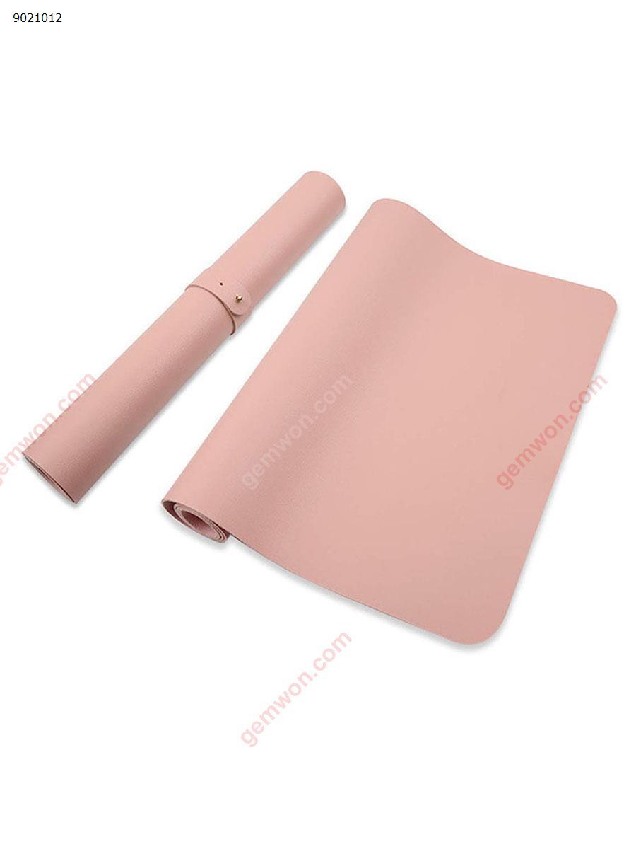 Picture of Desk Mat PU Leather Mouse Pad Mat Large Desk Pad Mouse Pad, FAFIT 80cm X 40cm Non-Slip PU Leather Desk Mouse Mat Waterproof Desk Pad Protector Gaming Writing Mat for Office Desks (Pink-Silver)