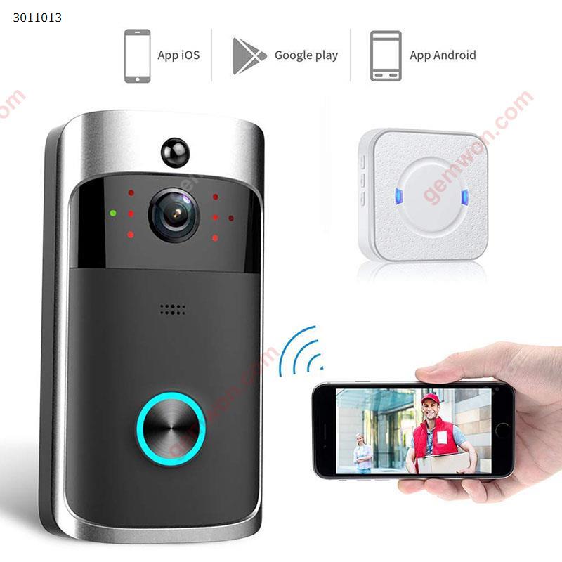 Picture of WiFi Smart Video Doorbell with Chime,  Real-Time Video and Two-Way Talk, Night Vision, PIR Motion Detection App Control for iOS and Android