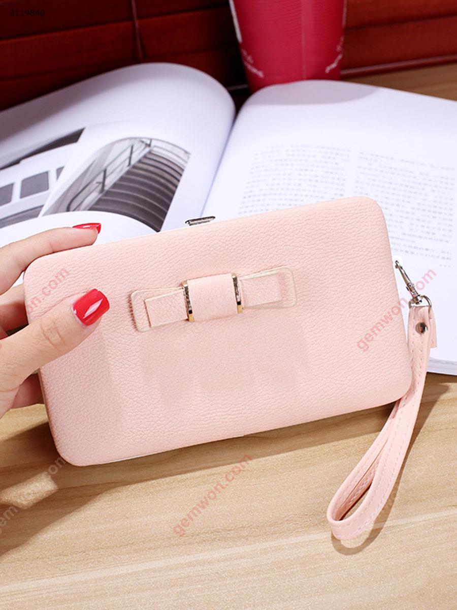 Picture of Multifunctional creative ladies wallet long bow mobile phone bag large capacity bag，young pink