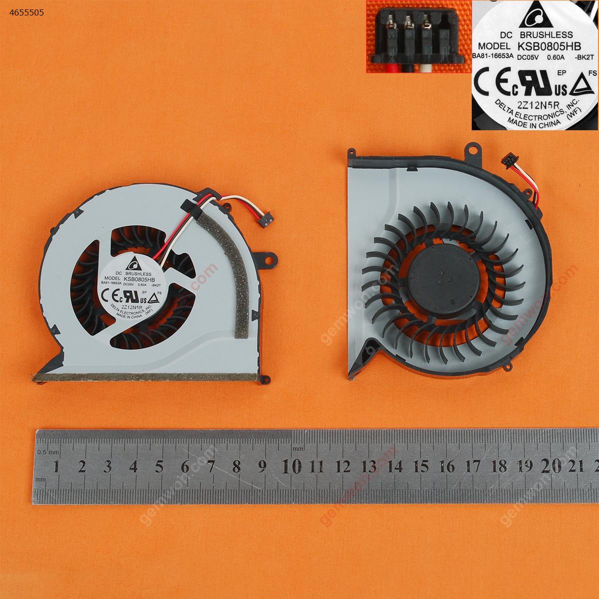 Picture of New Replacement CPU Cooling Fan For SAMSUNG NP550P5C NP550P7C(90%new，version 1,Original) FBBP    KSB0805HB-BK2T   2Z12N5R  DFS661605FQ0T  BA81-16653A Layout