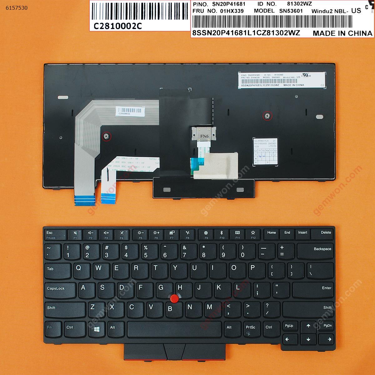Picture of New Replacement Laptop Keyboard For Lenovo Thinkpad T480 BLACK FRAME BLACK(With Point stick,Win8 ) US Layout