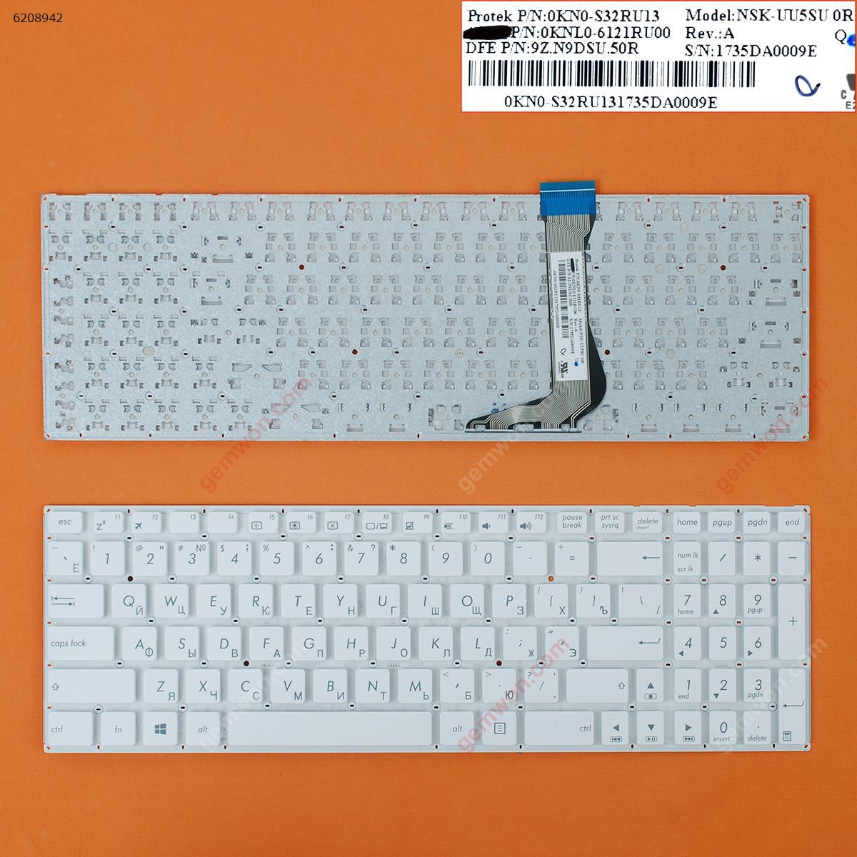 Picture of New Replacement Laptop Keyboard For ASUS E502 e502ma E502M E502SA E502S WHITE WIN8 (Without FRAME) RU Layout