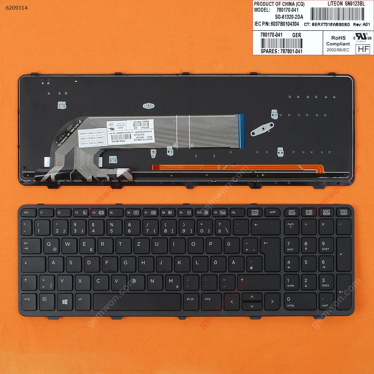 Picture of New Replacement Laptop Keyboard For HP ProBook 450 G0 450 G1 455 G1 BLACK FRAME BLACK (Backlit,WIN8) GR Layout